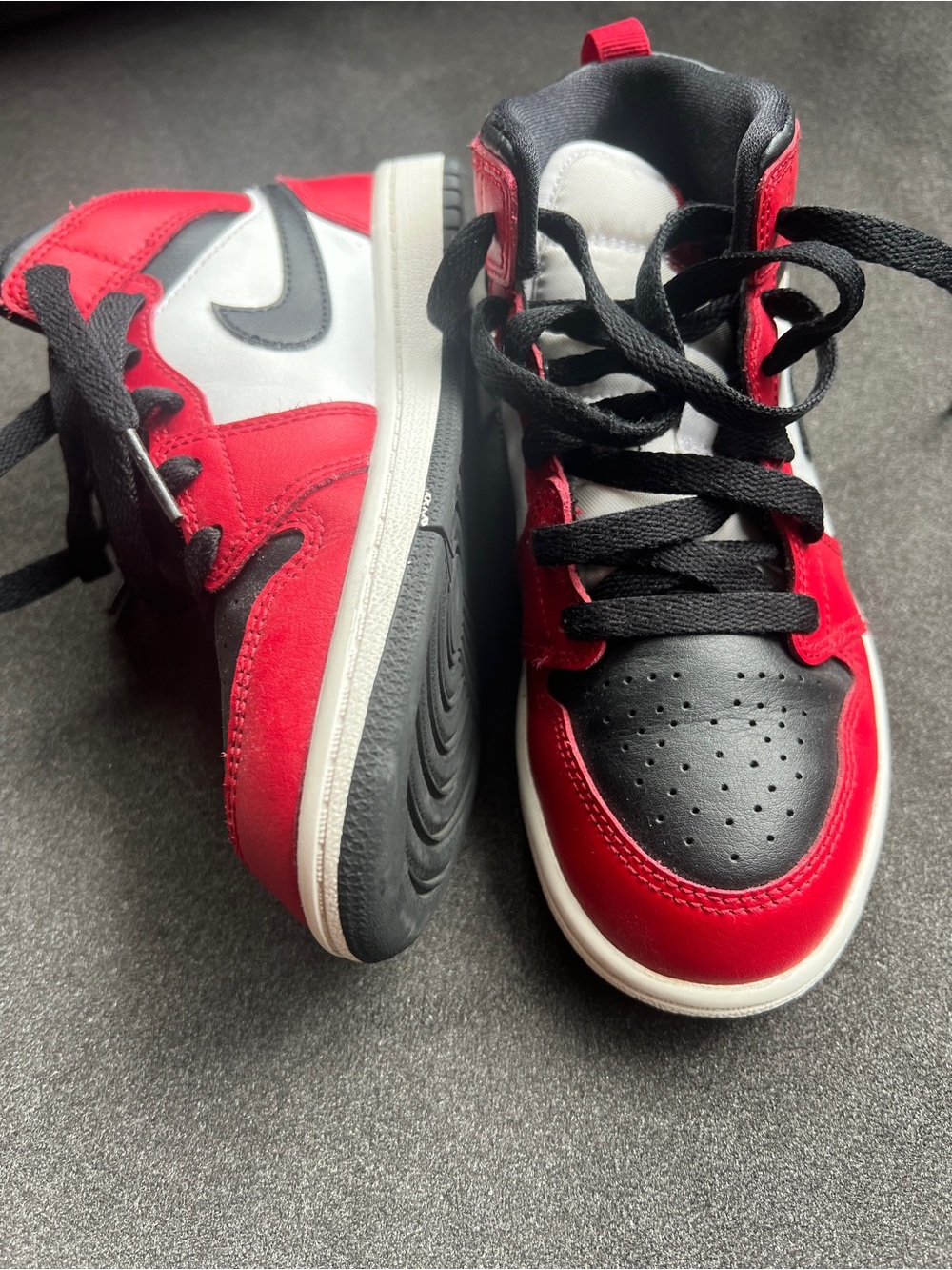 Nike Kids Red, Black & White High-Top Sneakers